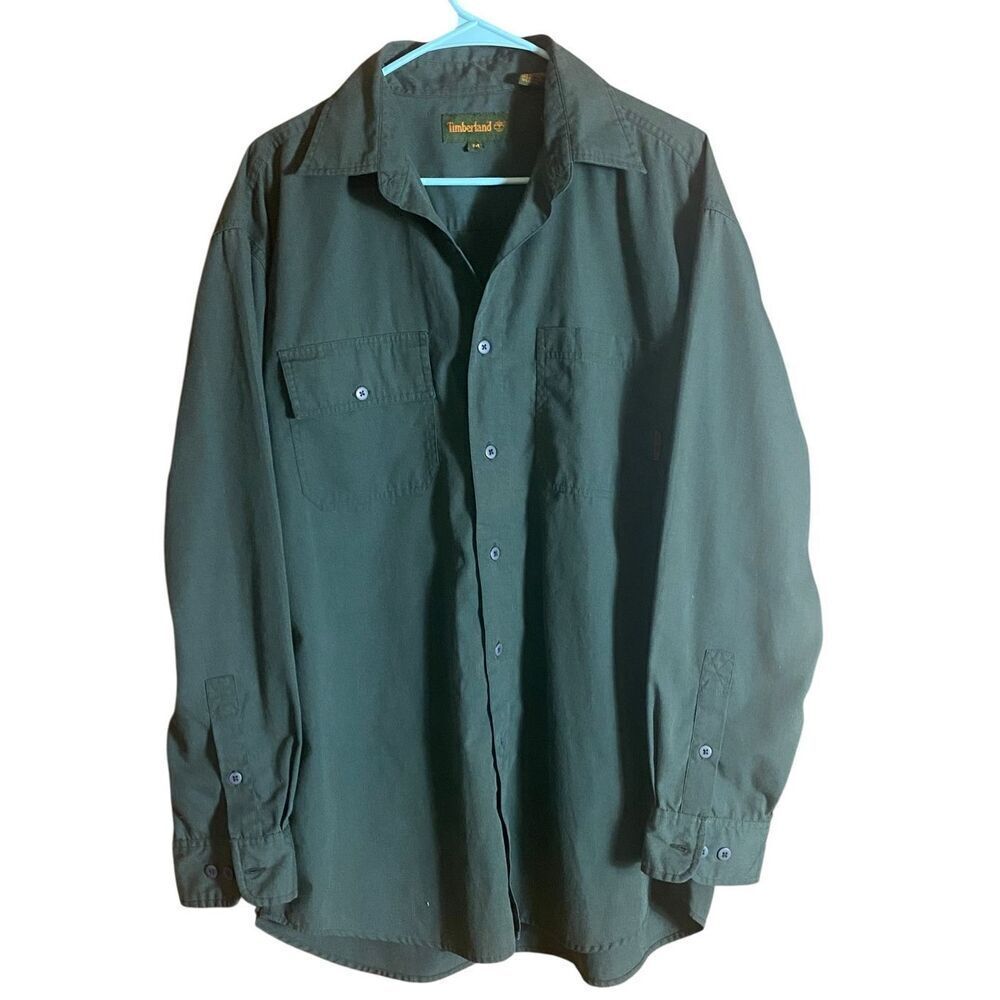 Timberland Green Button Down Long Sleeve Shirt Men’s M Outdoor Casual Work